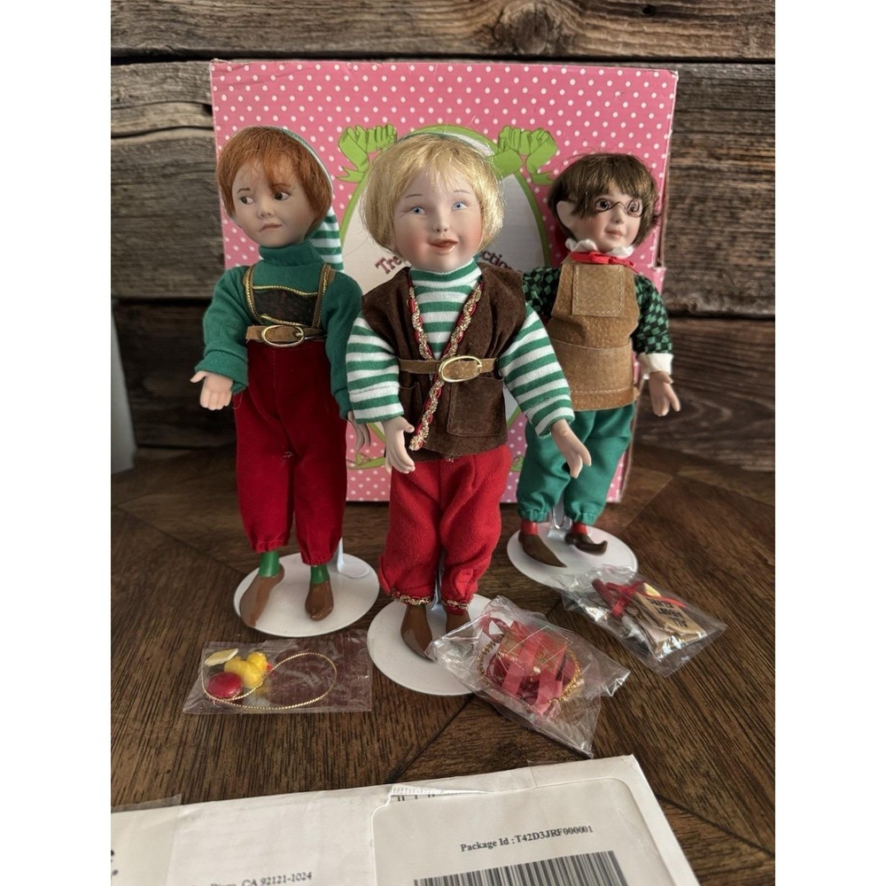 Paradise Galleries "PREMIER EDITION" 3 Elf Doll w/ Stand Treasury Collection